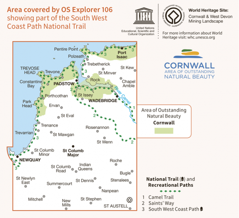 OS Explorer Map 106 - Newquay and Padstow-1